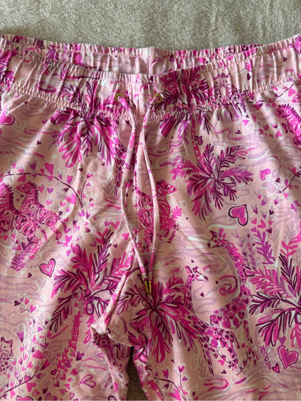 Lilly Pulitzer Pink Palm-Print Pants